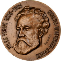 France, Médaille, Jules Verne, Voyages, Bronze, Baron, TTB+ - Altri & Non Classificati