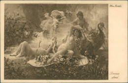 Künstlerkarte "Sommerabend" Laszive Frauen Darstellung, Kunst, Art Postcard 1920 - Personaggi