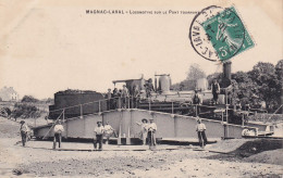 Gare De Magnac Laval (87 Haute Vienne) Locomotive Sur Le Pont Tournant Circulée 1910 - Autres & Non Classés