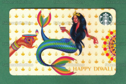 INDIA Inde Indien - HAPPY DIWALI Starbucks Card - CN 2000 , SKU 11144147 23000541 - Unused  - Hindu Festival - As Scan - Tarjetas De Regalo