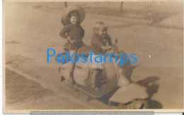 228182 REAL PHOTO GIRL'S IN MOTORCYCLE MOTO NO POSTAL POSTCARD - Other & Unclassified