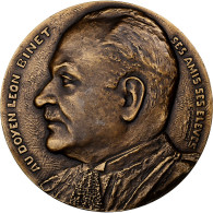 France, Médaille, Au Doyen Léon Binet, 1963, Bronze, SPL - Autres & Non Classés