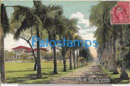 228187 US HAWAII ISLANDS PUNAHOU SCHOOL & ROYAL PALM AVENUE BREAK CIRCULATED TO ARGENTINA POSTAL POSTCARD - Autres & Non Classés