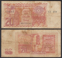 ALGERIEN - ALGERIA 20 Dinars Banknote 1983 Pick 133a VG (5)   (25215 - Altri – Africa
