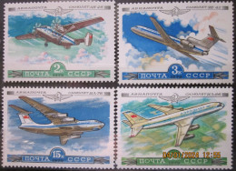 RUSSIA ~ 1979 ~ S.G. NUMBERS 4883 - 4884 + 4886 - 4887, ~ AIRCRAFT. ~ MNH #03596 - Nuovi