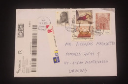 C) 2015, SPAIN, AIR MAIL SENT TO URUGUAY. MULTIPLE STAMPS. XF - Other & Unclassified