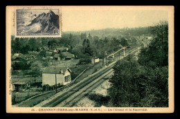 94 - CHENNEVIERES-SUR-MARNE - LES COTEAUX ET LA PASSERELLE - LA LIGNE DE CHEMIN DE FER - Chennevieres Sur Marne