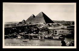 EGYPTE - LENHERT & LANDROCK - THE PYRAMIDS AND VILLAGE DURING NILE FLOOD - Other & Unclassified