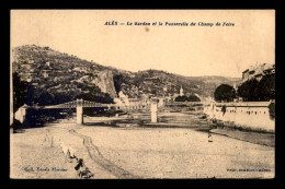 30 - ALES - LE GARDON ET LA PASSERELLE DU CHAMP DE FOIRE - Alès