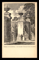 77 - FONTAINEBLEAU - GRAVURE - CHATEAU - LES CASCADES - EDITEE PAR LA LIBRAIRIE A. POUVE, PLACE CENTRALE - Fontainebleau