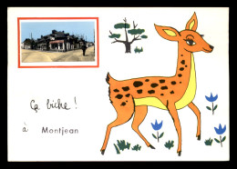 53 - MONTJEAN - CARTE HUMORISTIQUE ILLUSTREE  - BICHE - VUE  - Autres & Non Classés