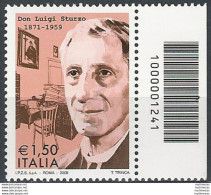 2009 Italia Don Luigi Sturzo Codice A Barre MNH Unif. 3174cb - Sonstige & Ohne Zuordnung