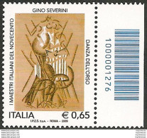 2009 Italia Gino Severini Codice A Barre MNH Unif. 3197cb - Sonstige & Ohne Zuordnung