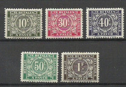 BELGIEN Belgium Belgique 1945 =5 Values From Set Michel 49 - 45 A Payer Te Betalen Portomarken Postage Due * - Francobolli