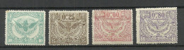 BELGIEN Belgium Belgique 1919-1920 Eisenbahnpaketmarken Railway Packet Stamps, 4 Pcs * - Postfris