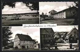 AK Grosseicholzheim In Baden, Ortsansicht Aus Der Ferne Und Drei Ansichten Aus Dem Ort  - Baden-Baden