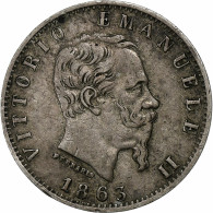 Monnaie, Italie, Vittorio Emanuele II, 20 Centesimi, 1863, Milan, TB+, Argent - 1861-1878 : Victor Emmanuel II.