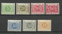 BELGIEN Belgium Belgique 1895-1916 A Payer Te Betalen Portomarken Postage Due, 7 Pcs * - Timbres