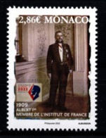 MONACO 2022 - ADMISSION DU PRINCE ALBERT IER À L'INSTITUT DE FRANCE / Y.T. N° 3312  - NEUF ** - Nuevos