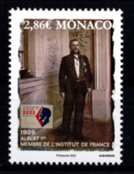 MONACO 2022 - ADMISSION DU PRINCE ALBERT IER À L'INSTITUT DE FRANCE / Y.T. N° 3312  - NEUF ** - Unused Stamps