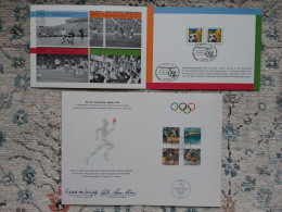 GERMANIA UNITA - 2 Cartoncini Folder - Mondiali Calcio E Olimpiadi + Spese Postali - Oblitérés