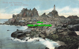 R612833 Rocks And Lighthouse. La Corbiere. Jersey. Valentines Series. 1906 - Welt