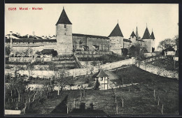 AK Morat-Murten, Stadtmauern Im Ort  - Murten