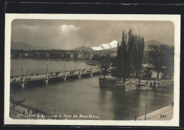 AK Genève, Ile Rousseau & Pont Du Mont-Blanc  - Genève