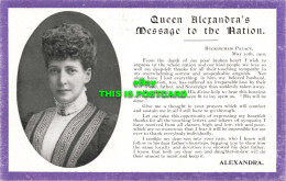 R612325 Queen Alexandra Message To The Nation. Buckingham Palace. May 10 Th. 191 - Monde