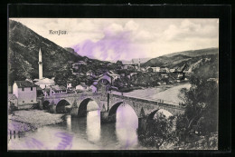 AK Konjic, Ortsansicht Mit Römischer Brücke über Die Narenta  - Bosnia Y Herzegovina