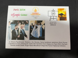 5-5-2024 (4 Z 12 A) Paris Olympic Games 2024 - The Olympic Flame Handover From Greece To France (+ Nana Mouskouri) - Verano 2024 : París