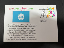 5-5-2024 (4 Z 12 A) Paris Olympic Games 2024 - Individual Neutral Athletes (40) From Russia & Belarus (War In Ukraine) - Verano 2024 : París