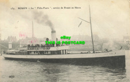 R612470 Rouen. Le Felix Faure. Service De Rouen Au Havre. E. Le Deley. 1915 - Monde