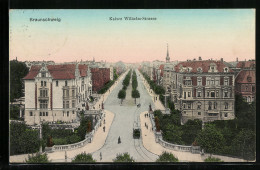 AK Braunschweig, Kaiser Wilhelm-Strasse Aus Der Vogelschau  - Braunschweig