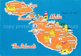 73363113 Malta Landkarte Der Mittelmeerinsel Malta - Malte