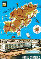 73363097 Ibiza Islas Baleares Hotel Simbad Strand Fliegeraufnahme Landkarte Mitt - Sonstige & Ohne Zuordnung