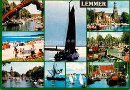 73362043 Lemmer Kanal Hafen Fischerboote Strand Kirche Lemmer - Otros & Sin Clasificación