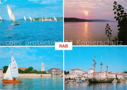 73362027 Rab Croatia Segelregatta Hafen Segelschiff Dreimaster Sonnenuntergang R - Kroatië