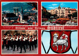 73361948 Brixen Suedtirol Stadtansicht Mit Kirche Rathaus Musikkapelle Wappen Br - Sonstige & Ohne Zuordnung