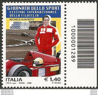 2009 Italia Michele Alboreto Codice A Barre MNH Unif. 3181cb - Altri & Non Classificati