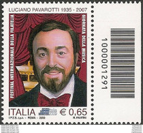 2009 Italia Pavarotti Codice A Barre MNH Unif. 3188cb - Otros & Sin Clasificación