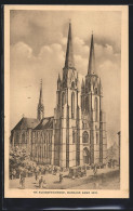 AK Marburg, Die St. Elisabethkirche Anno 1870  - Marburg