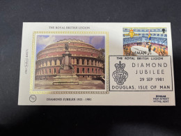 5-5-2024 (4 Z 14)  FDC (Isle Of Man) The Royal British Legion Diamond Jubilée (Albert Hall) - Militares