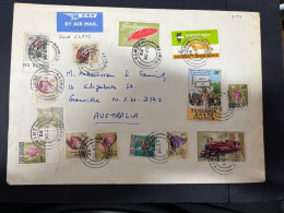 5-5-2024 (4 Z 14)  Kenya Letter Posted To Austraia  1972 - Many Seashell + Seahorse + Train Stamps (20 X 15 Cm - Large) - Fische