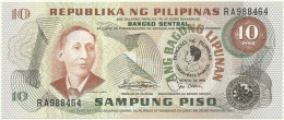 PHILIPPINES - 10 Piso 1981 Inauguration Of Pres. Marcos Pick 167.a Unc. Sign. 9 Serie RA Seal Type 4 Commemorative Issue - Filippijnen