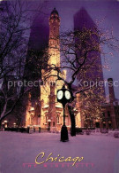 73295542 Chicago_Illinois Water Tower Winter Nachtaufnahme - Andere & Zonder Classificatie