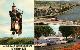 73294117 Inverness Highland Schotte Mit Dudelsack Uferpromenade Inverness Highla - Autres & Non Classés