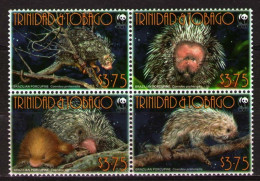 Trinidad & Tobago 2008 MNH 4v Blk, Brazilian Porcupine, WWF - Otros & Sin Clasificación