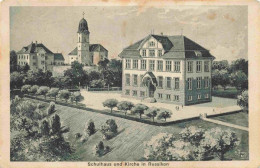 13974492 Russikon_ZH Schulhaus Und Kirche Kuenstlerkarte - Autres & Non Classés