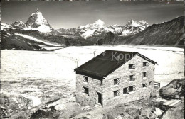 11853205 Zermatt VS Monte Rosa Huette Mit Matterhorn Und Dent Blanche Zermatt VS - Autres & Non Classés